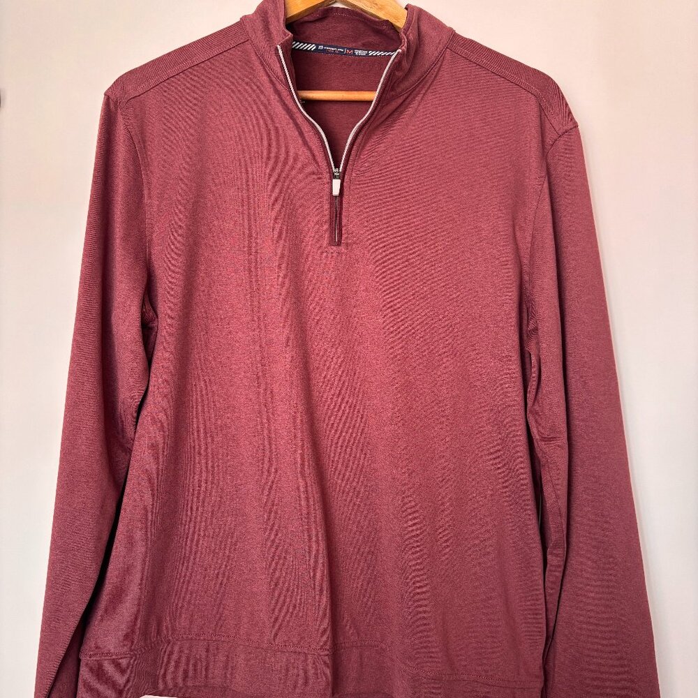 Southern Tide Backbarrier Heather Quarter Zip | Dusty Red | Medium